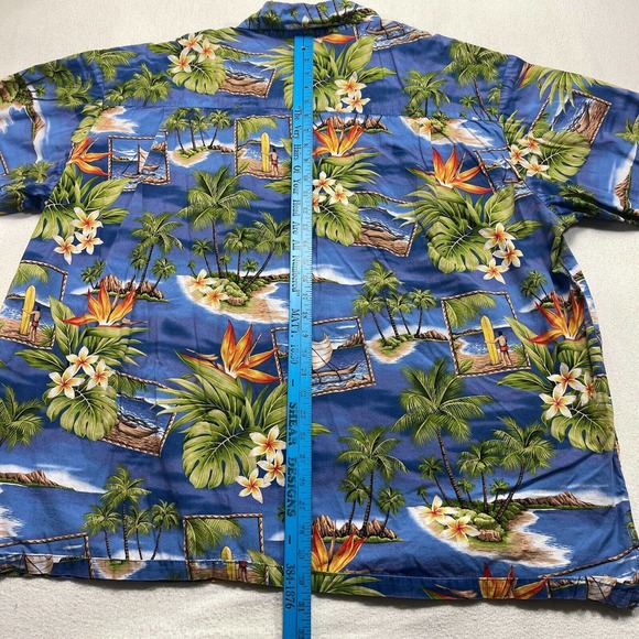 Wave Shoppe Mens Hawaiian Camp Aloha Shirt 4X Big Multicolor Floral - Picture 5 of 8